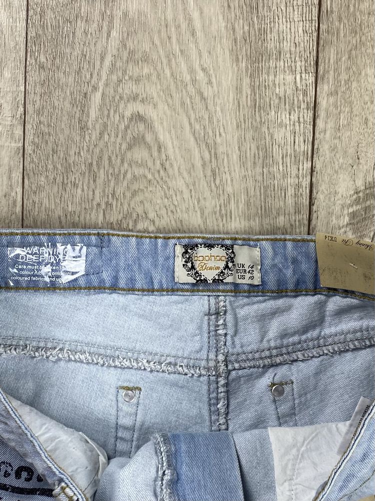 Boohoo шорты 42 L размер новые женские джинсовые голубые