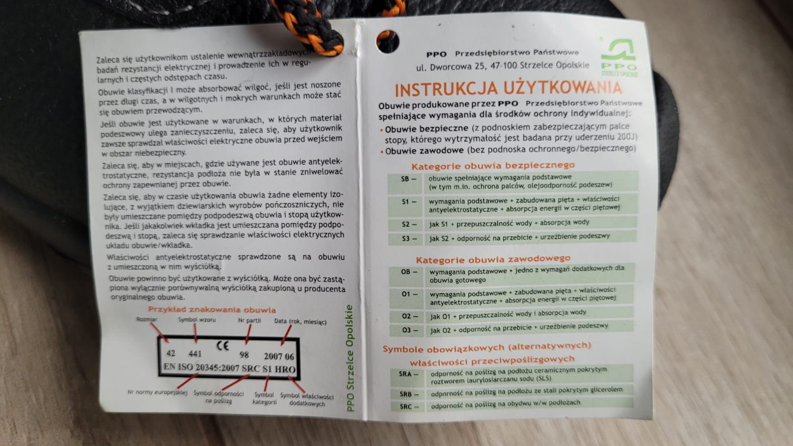 Obuwie robocze antyelektrostatyczne PPO 42