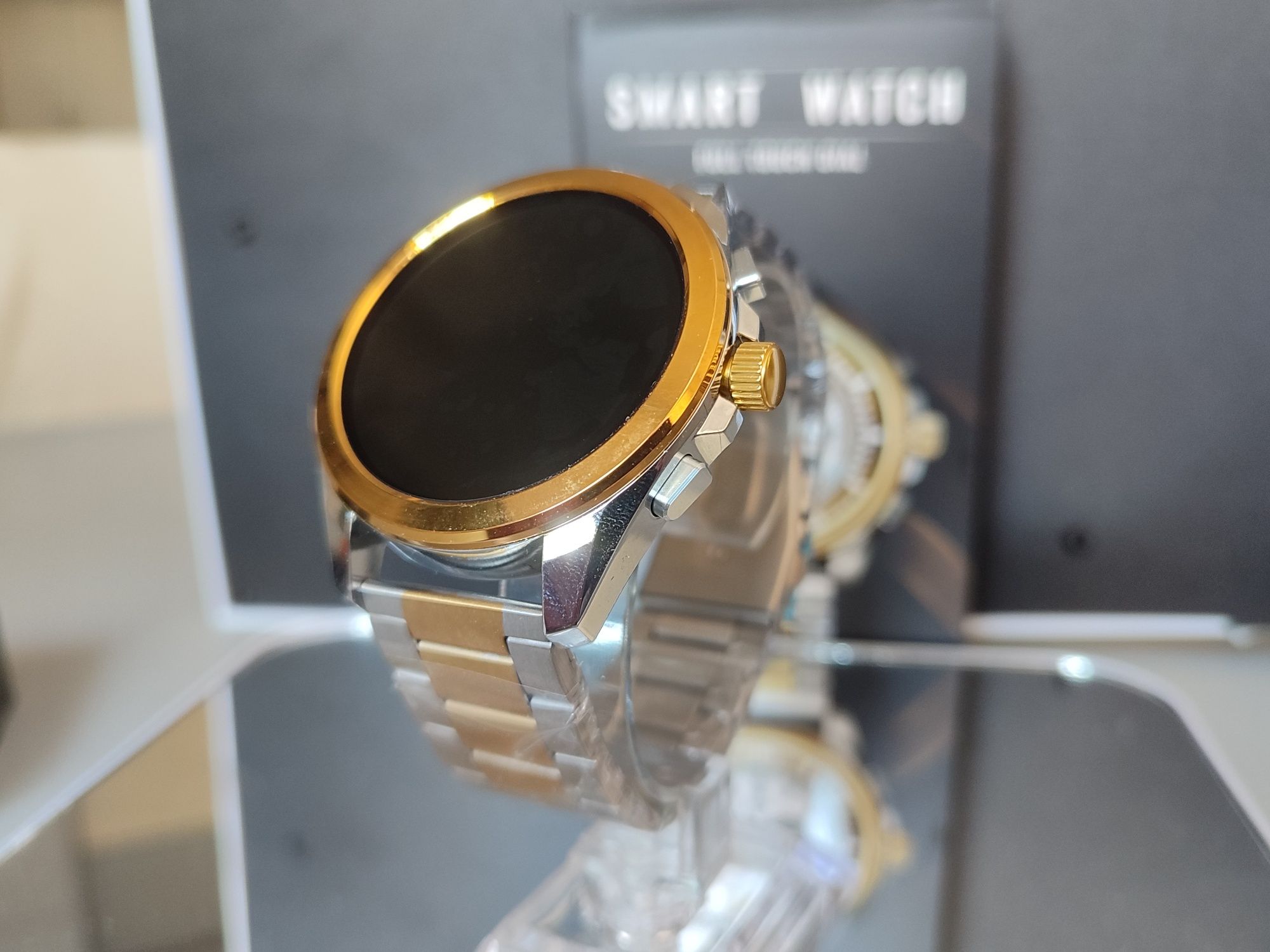 Nowy srebrno złoty smartwatch zegarek bluetooth branzoletka