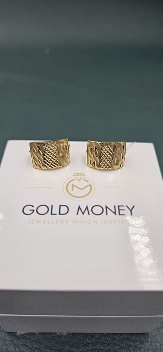 Złote kolczyki zdobione 585 GOLD MONEY