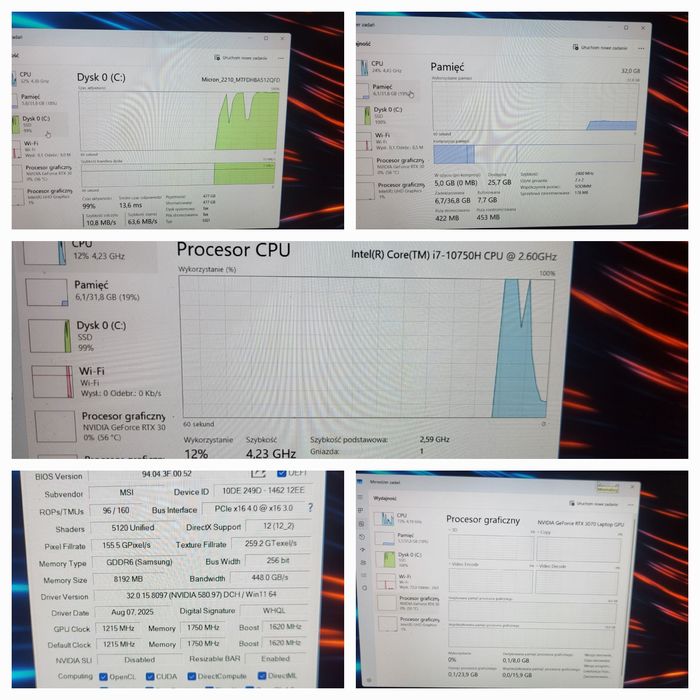 Laptop gamingowy MSI GP66 LEOPARD RTX 3070/i7/32Gb/512Gb