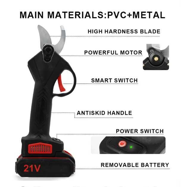 Tesoura de poda a bateria