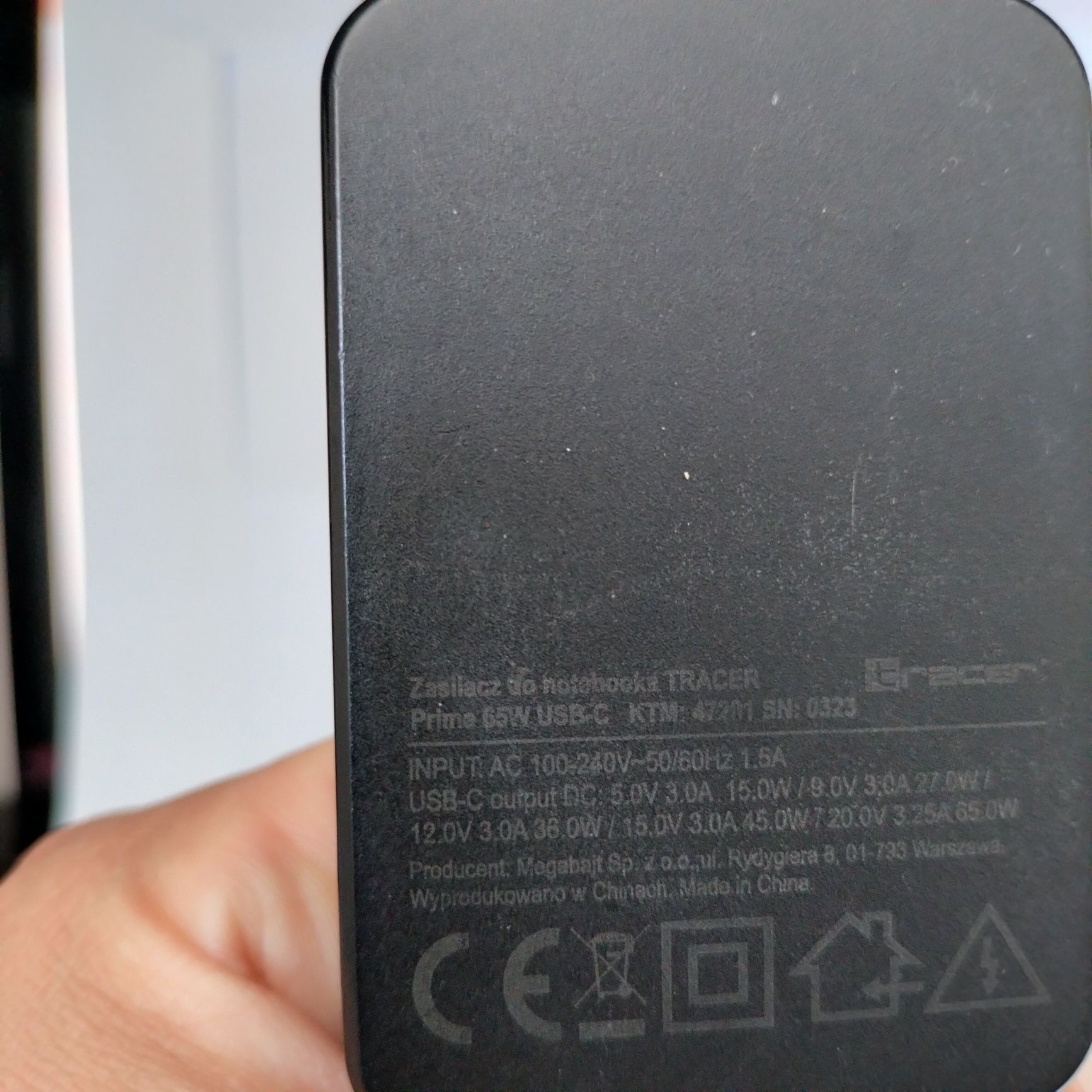 Zasilacz, ładowarka Usb C 65 W do notebooka Tracer