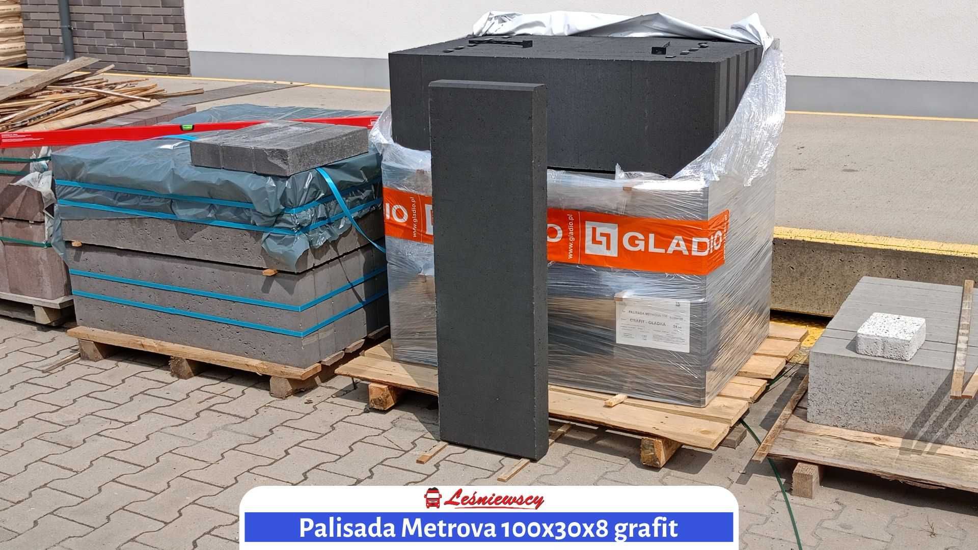 Palisada Metrova grafit 100x30x8 faza - schody, taras - kurier