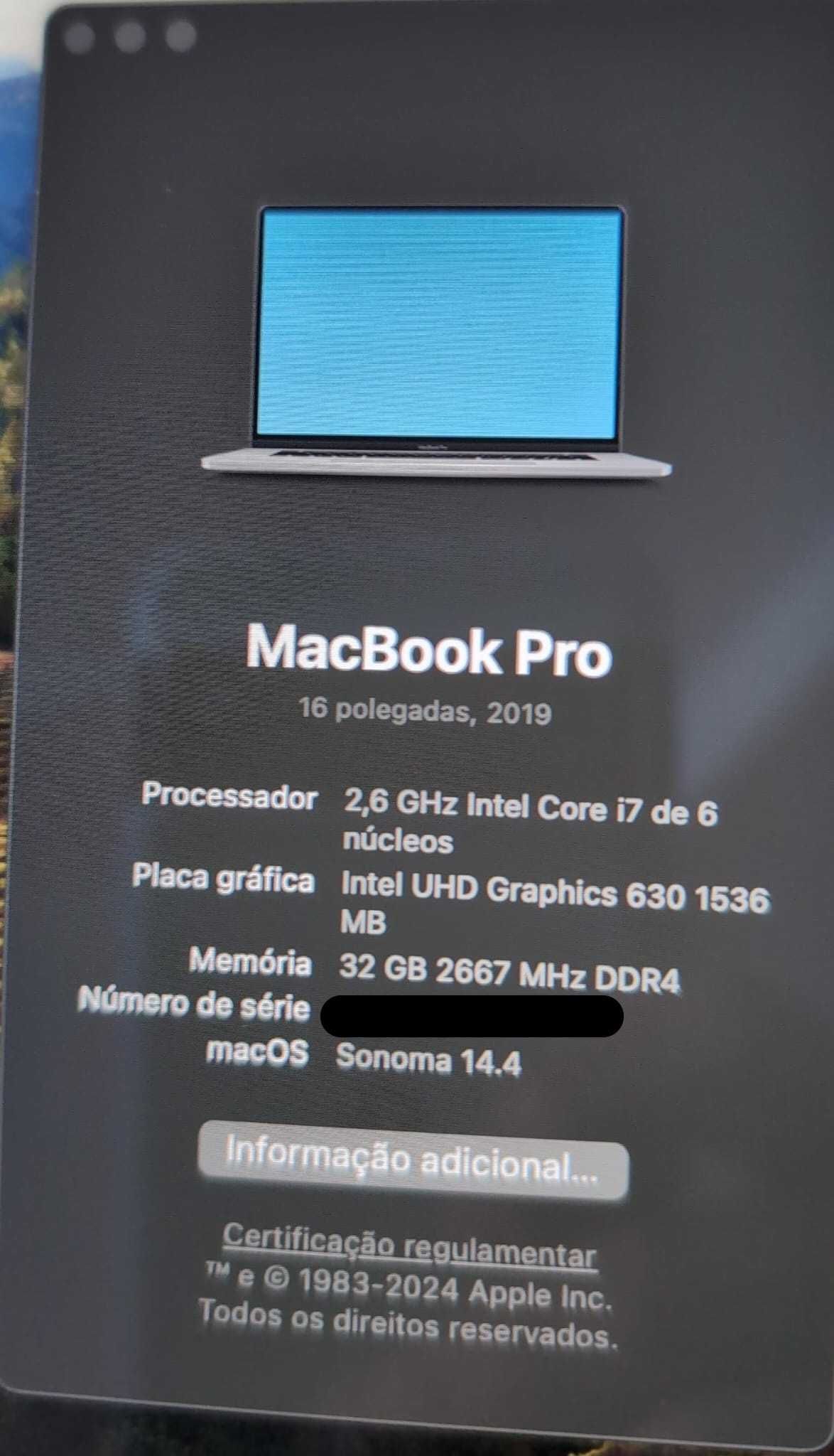 MacBook Pro de 16 polegadas 2019 32GB 512GB SSD