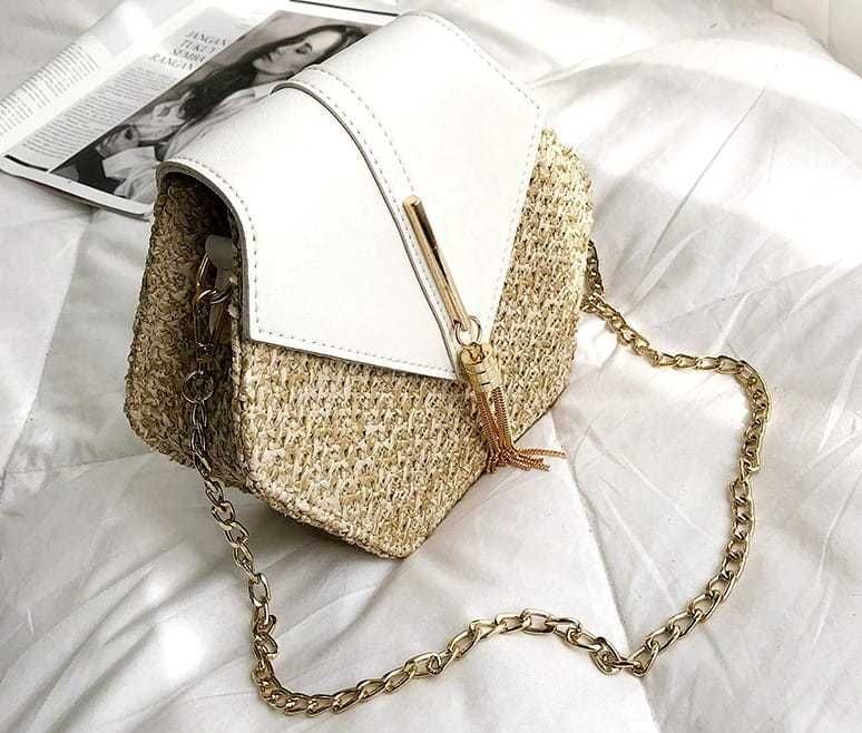 Torebka na ramię elegancka beżowa na wesele komunię chrzciny