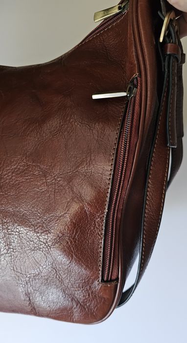 Skórzana torebka pojemna vintage retro boho y2k 90s 80s avant garde