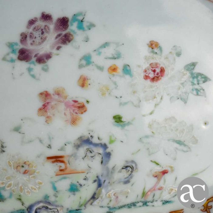 Travessa Porcelana China, Flores e Garças Período Qianlong, séc. XVIII