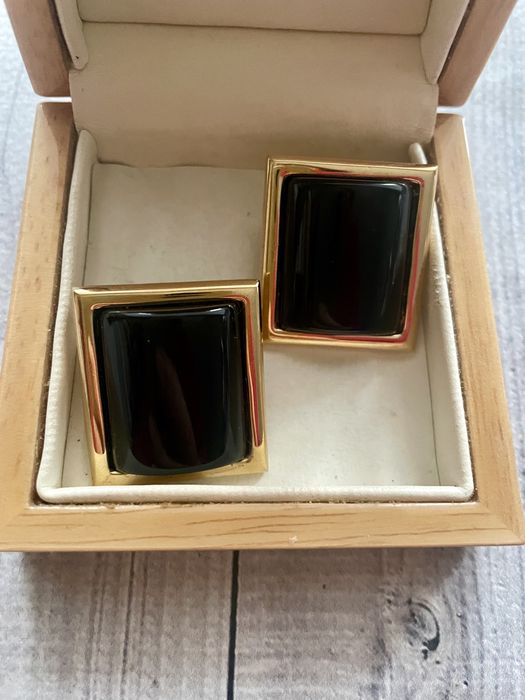 Monet вінтажні сережки чорні золотисті американський вінтаж