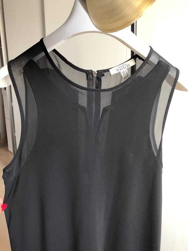 Czarna sukienka Zara z transparentnymi wstawkami rozmiar S