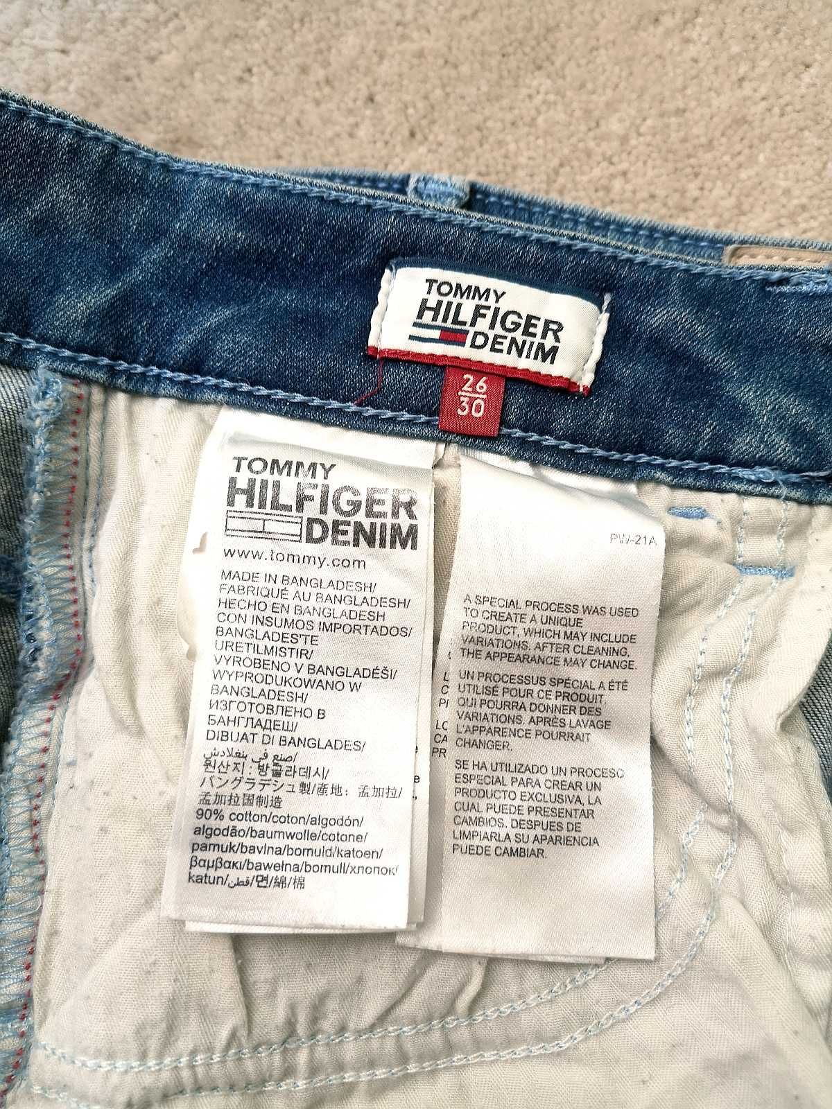 Niebieskie spodnie jeansowa Tommy Hilfiger W26 L30 dżinsy skinny 36 34