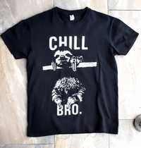 T-shirt koszulka S unisex czarna męska Chilli Bro Leniwiec bawełna
