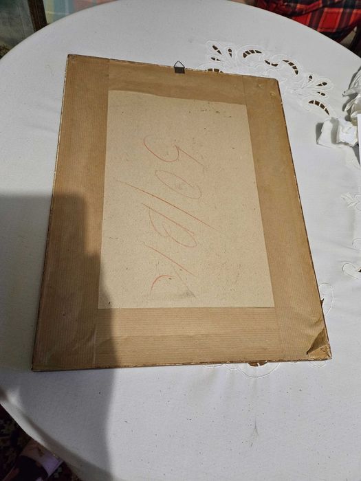 Stara rama, monidło obrazek komunijny lata 60