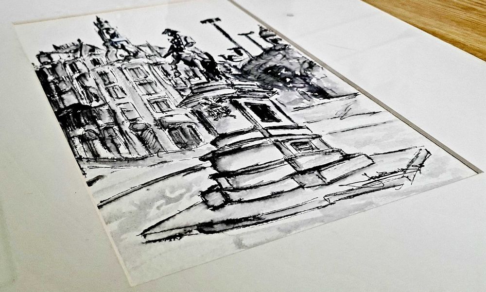 Pintura original a Aguarela de José Barbosa