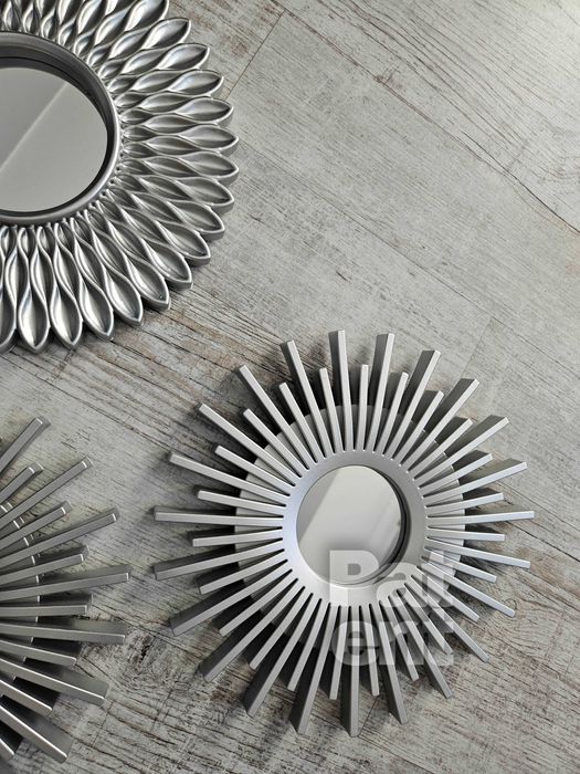 Lustra zestaw 3 luster w srebrnych ramkach do domu na ścianę dekoracja