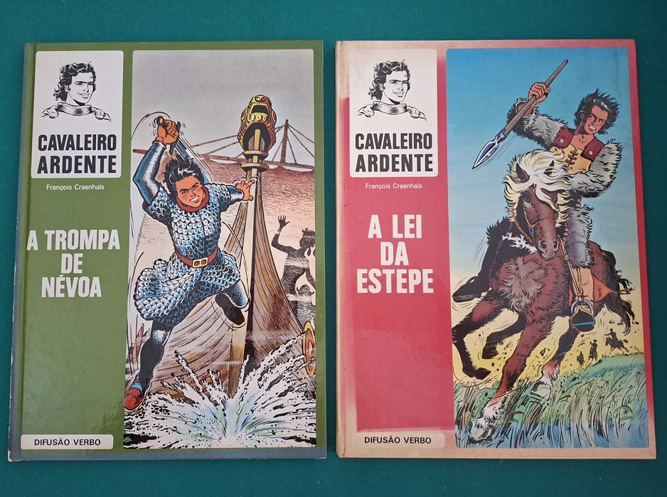 2 Livros BD Cavaleiro Ardente, François Craenhals - 1985/1986