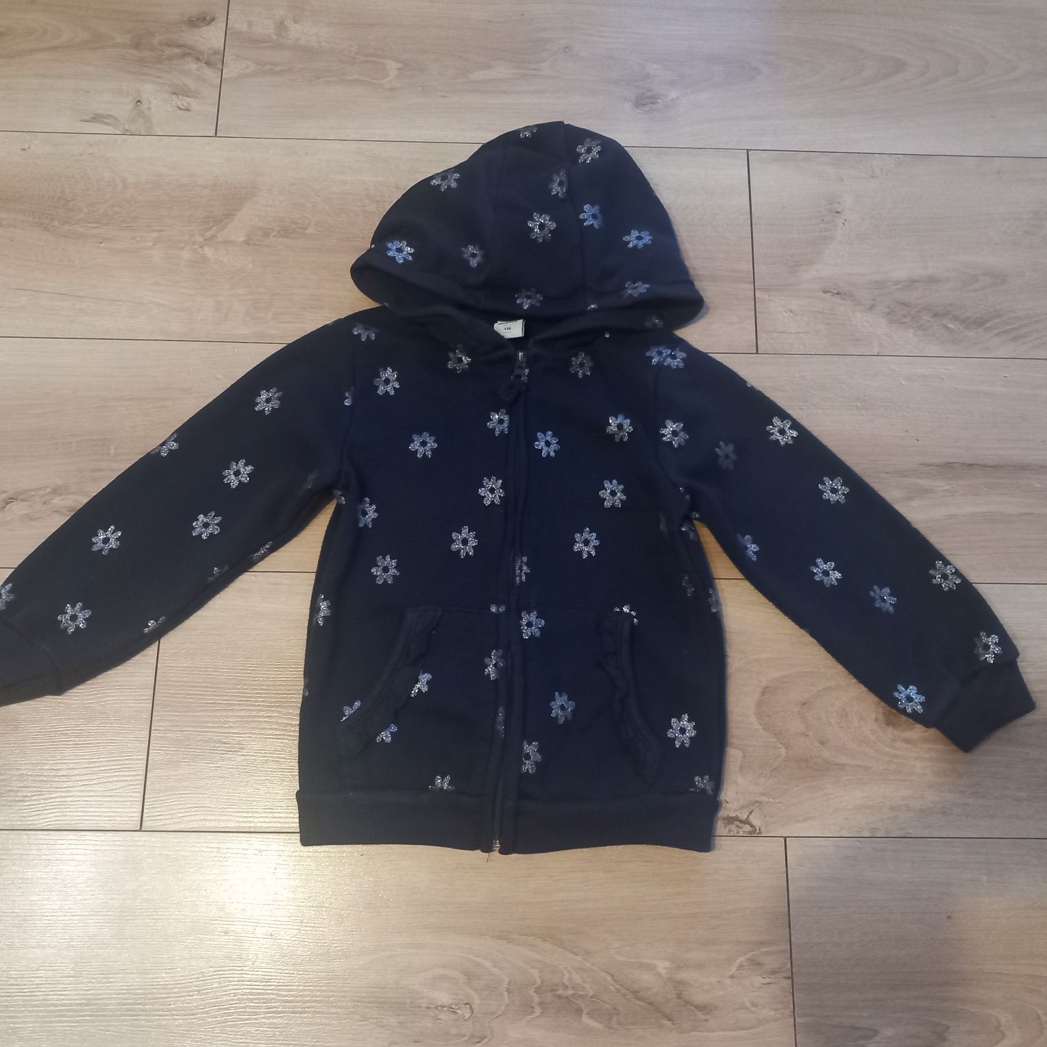 Bluza rozpinana gramatowa na zamek w kwiatki dla dziewczynki rozm 116