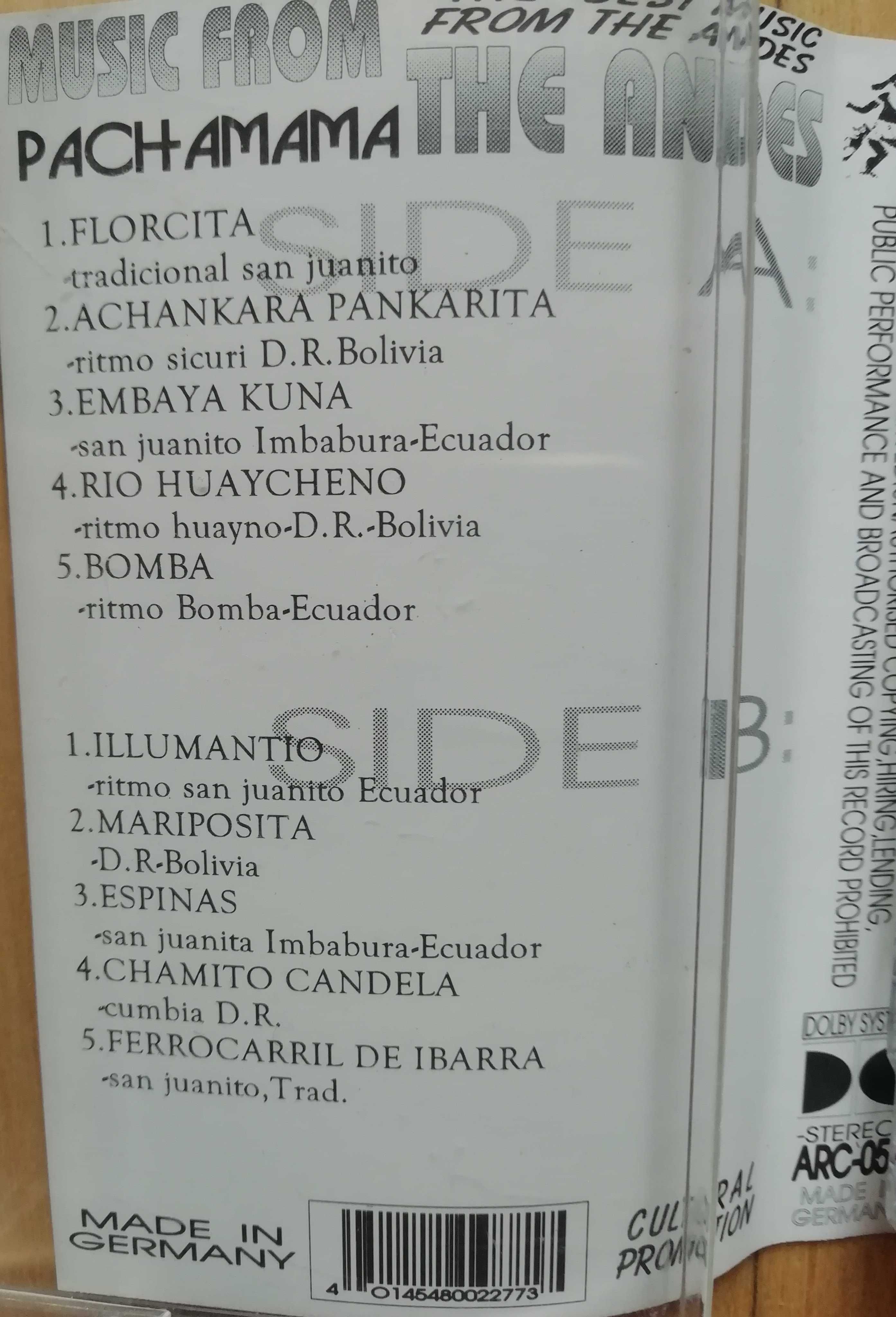 3x KASETA FOLK z ANDÓW muzyka Ameryki Łacińskiej "Made i Germany"