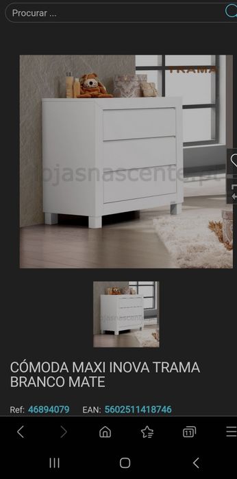 Cómoda bebé marca Trama