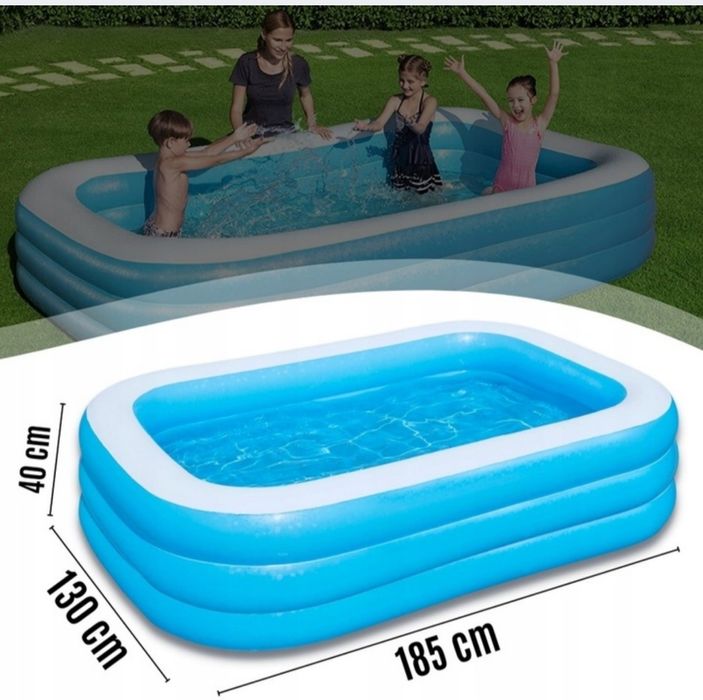 Basen ogrodowy dmuchany DUŻY rodzinny prostokątny do ogrodu XXL