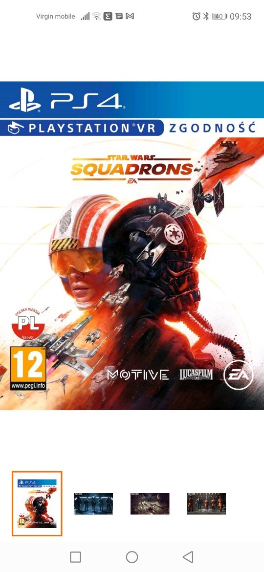 Nowa zafoliowana gra Star Wars Squadrons PS4/PS5