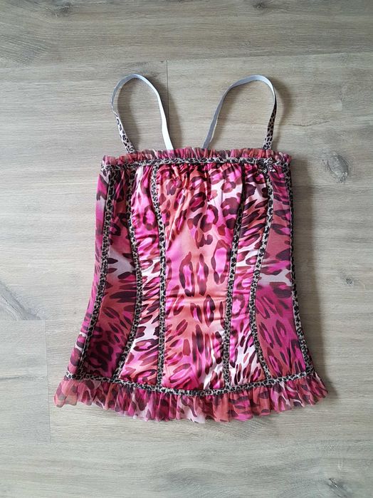 Kinga lingerie de femme gorset różowa panterka roz. S wiązany z tyłu