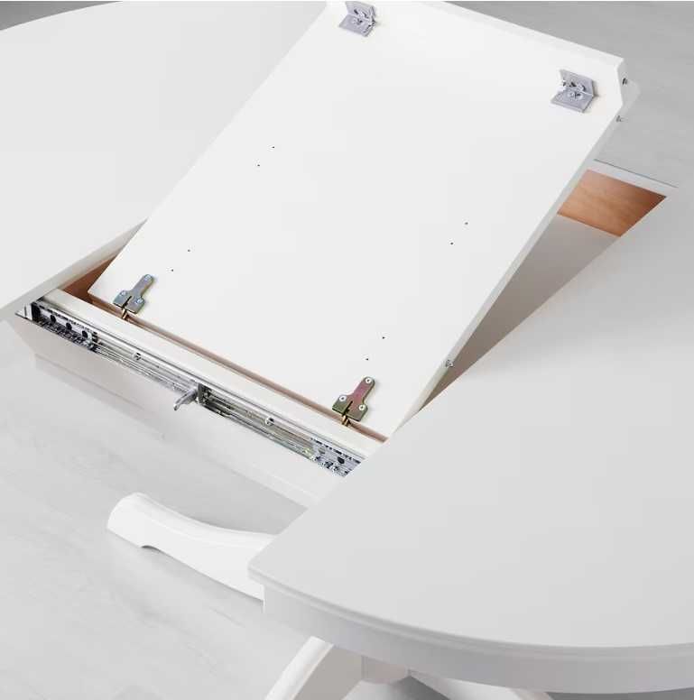 Biały stół rozkładany IKEA INGATORP – Sprzedaję bez krzeseł, 90/125 cm