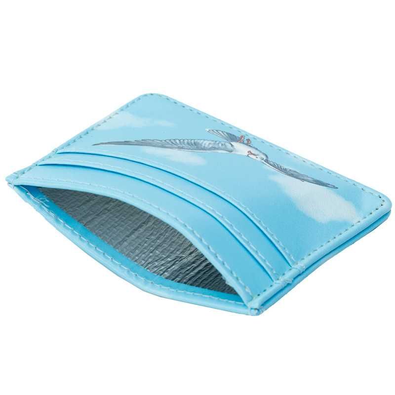 Porta-cartões com protecção RFID Contacless de tecido - Gaivota