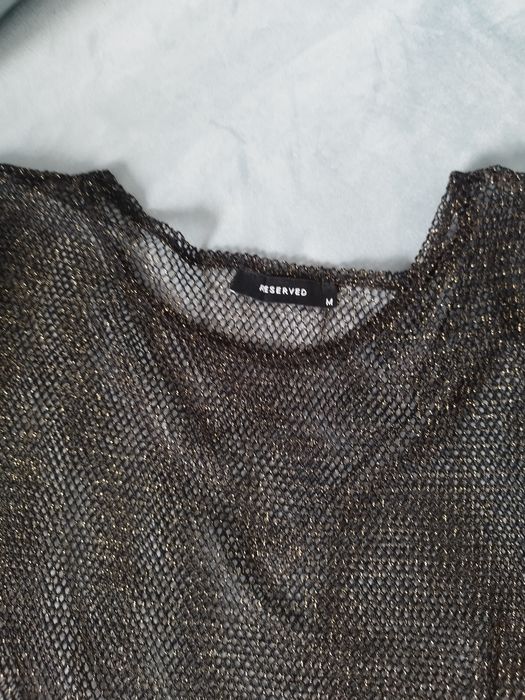 Bluzka czarna siateczka ze złotą nitką Reserved roz. M