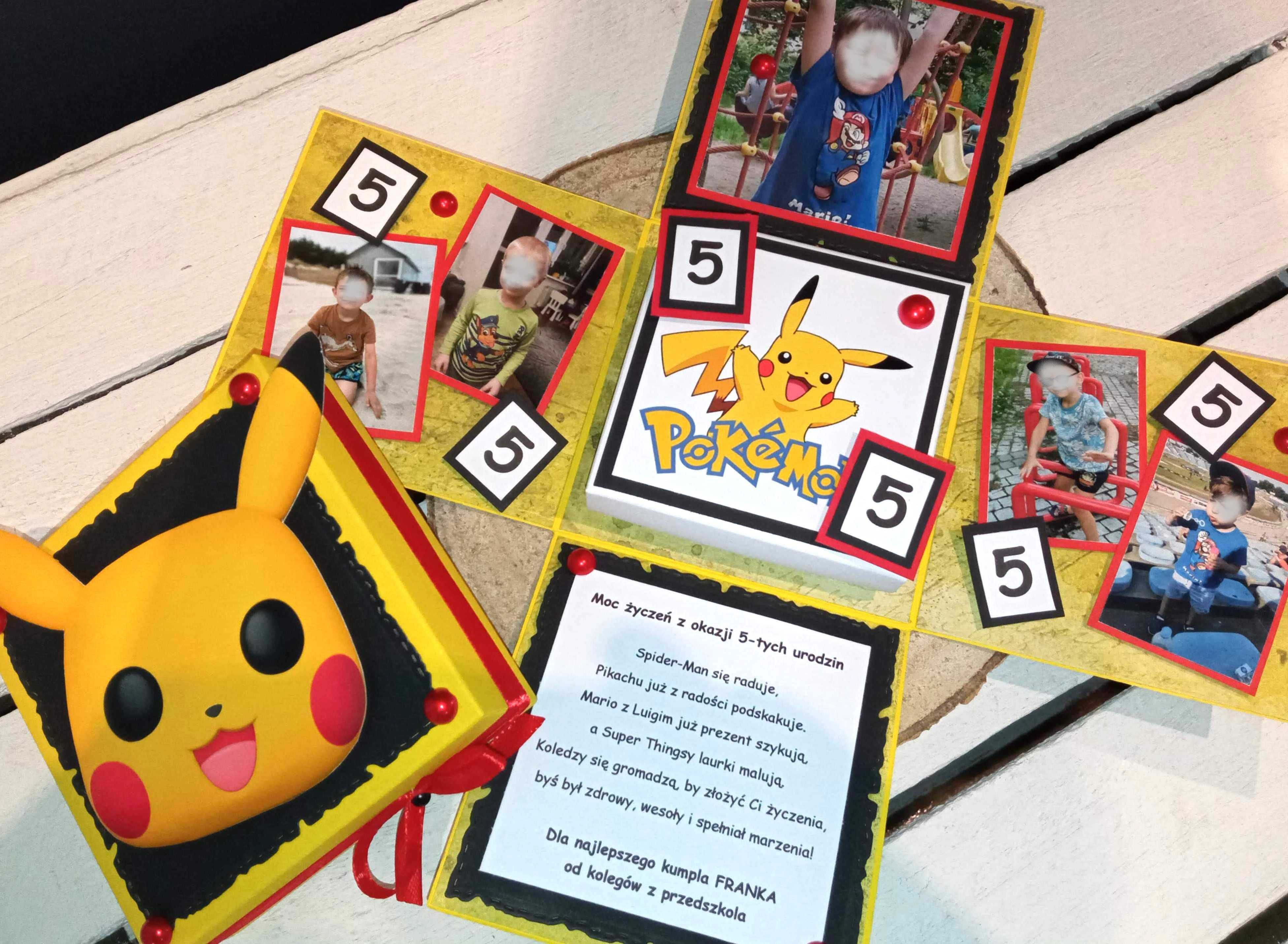 Kartka urodzinowa dla dziecka, Pokemon, exploding box !