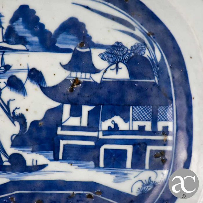 Travessa China, pagodes e Paisagem, Cantão, período Qianlong séc XVIII