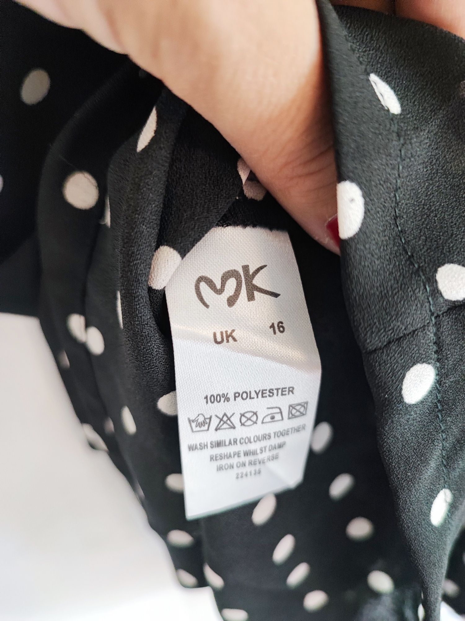 Nowa sukienka damska Vintage styl w grochy kołnierzyk XXL 44 retro