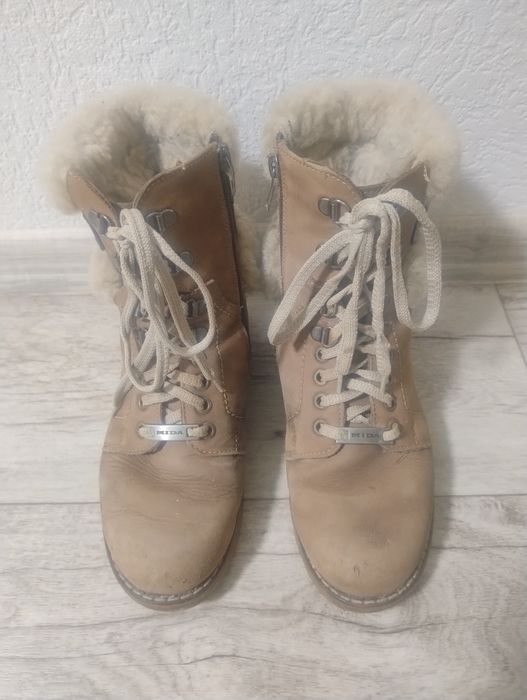 Чоботи зимові беж 36р. жіночі/дівочі нубук MIDA