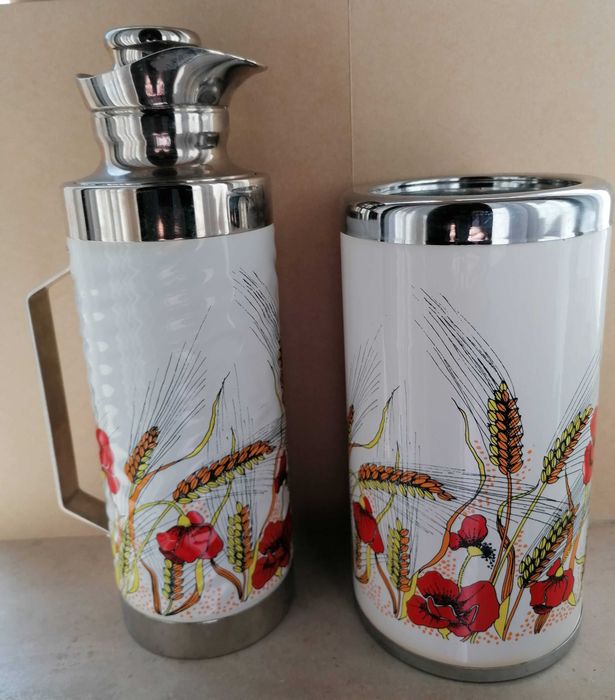 Conjunto de garrafa térmica e suporte de garrafa - NOVO - Italiano