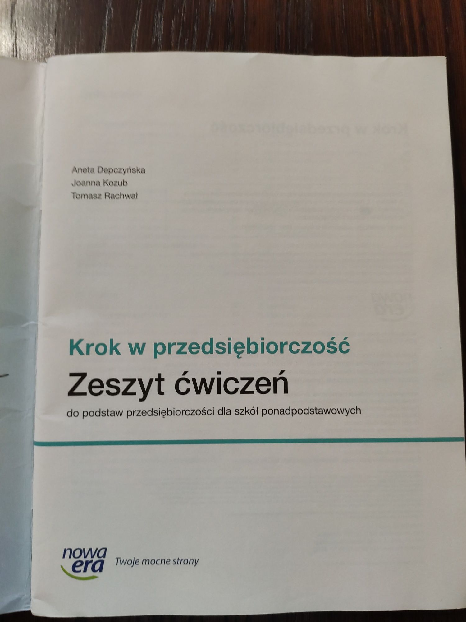 Krok w przedsiębiorczość Zeszyt Ćwiczeń