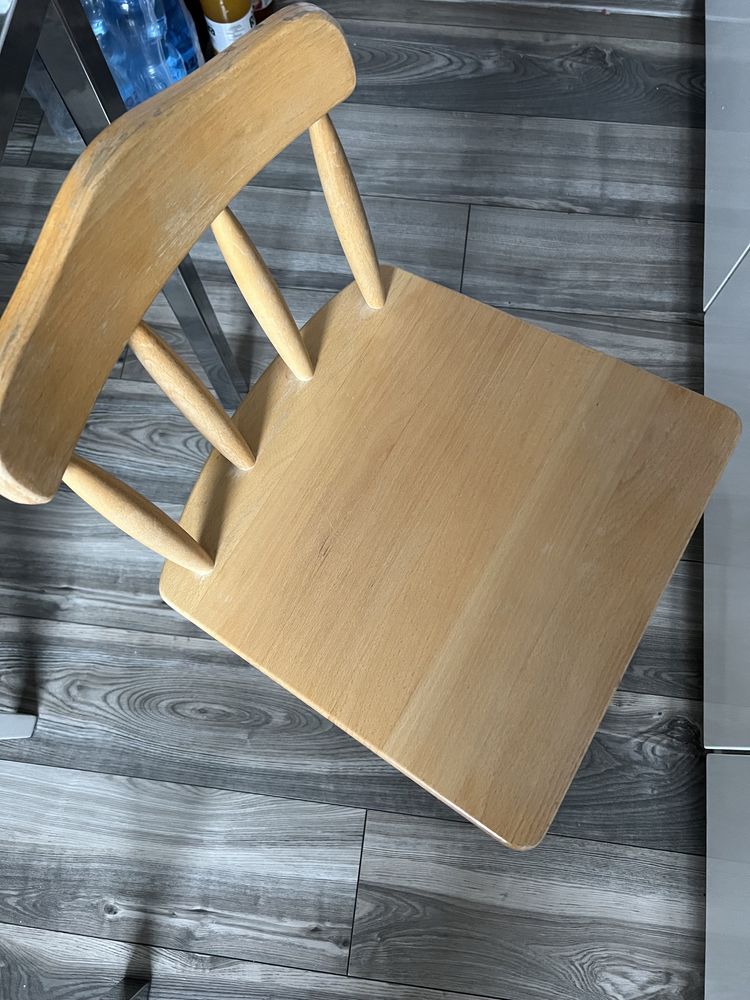 Krzesełko drewniane ki wysokie krzesło