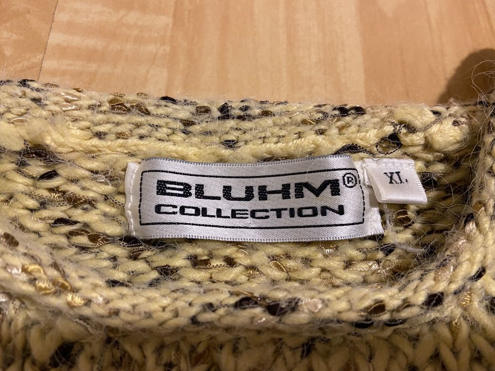 Bluhm XL rozm żółty sweter damski ciepły zima  gruby Vintage Y2k