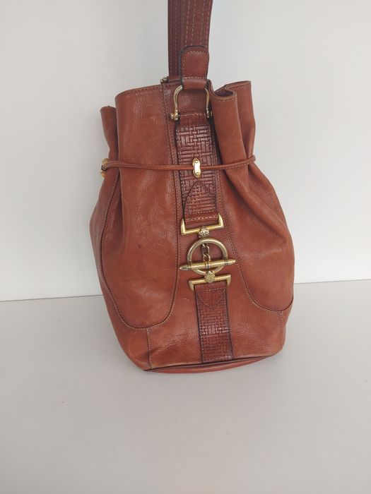 Torba-plecak vintage skórzana Texier