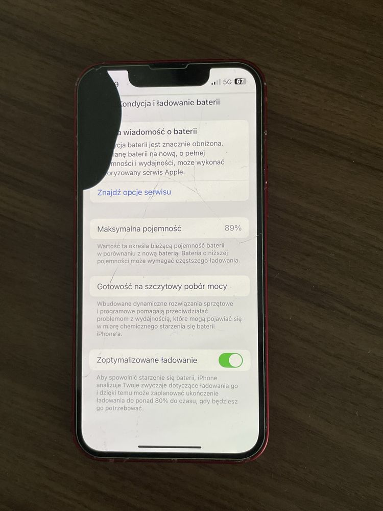 Iphone 13 mini 128 red ekran i plecy uszkodzone