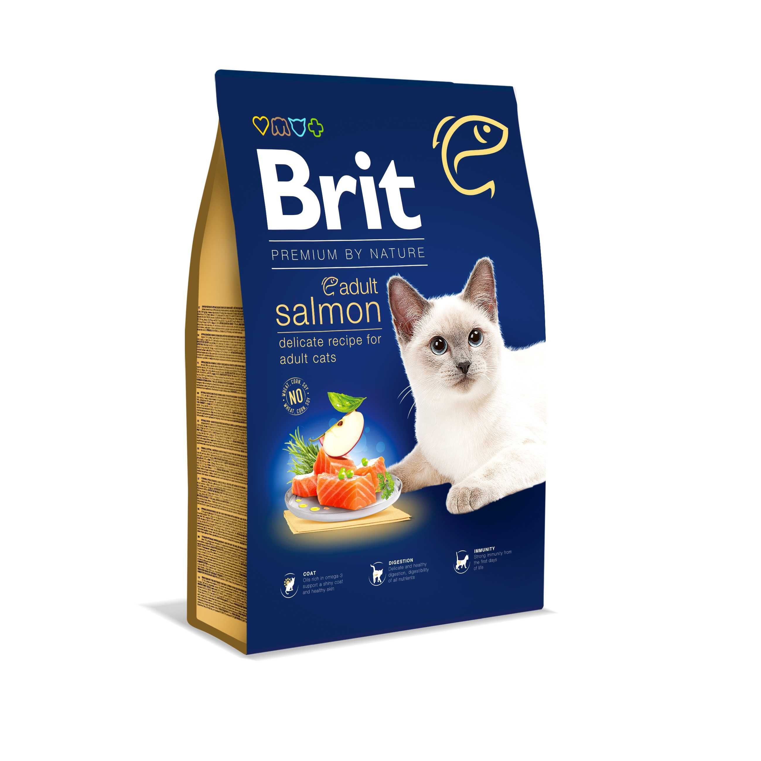 Brit Premium by Nature Cat Adult Salmon с лососем 1,5кг, 8кгАКЦИЯ!