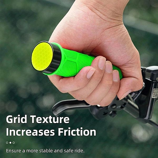 Gripy rowerowe Rockbros z odblaskiem - zielone