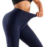 Damskie legginsy push-up karbowane sportowe z wysokim stanem M getry