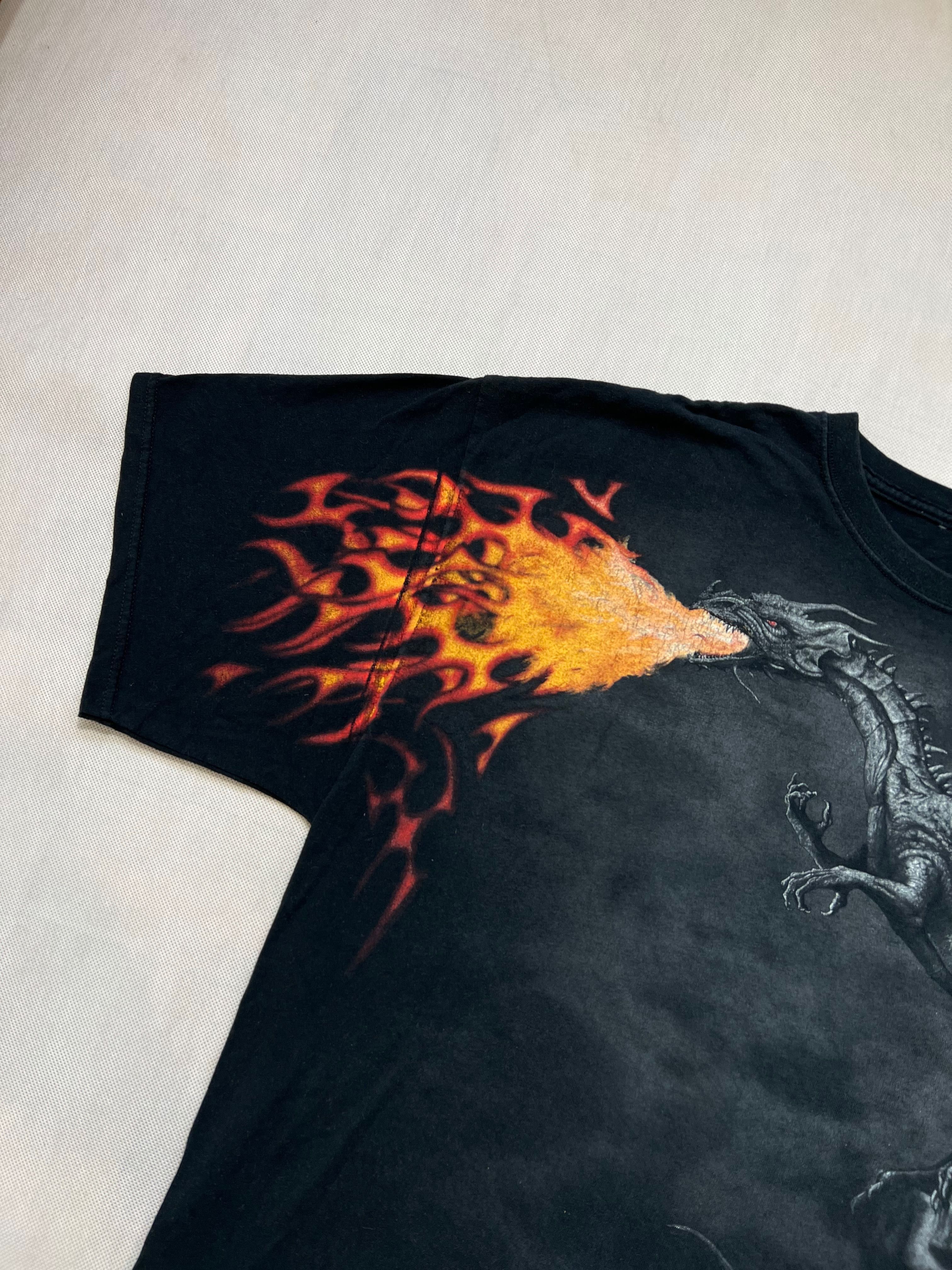 Oversize Tshirt Dragon Fire vintage baggy Koszulka
