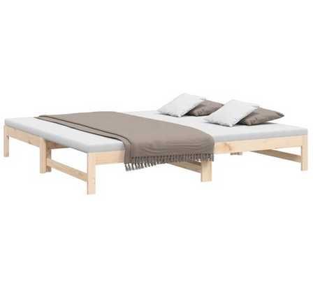 sofá-cama de puxar em madeira maciça - novo dentro da embalagem