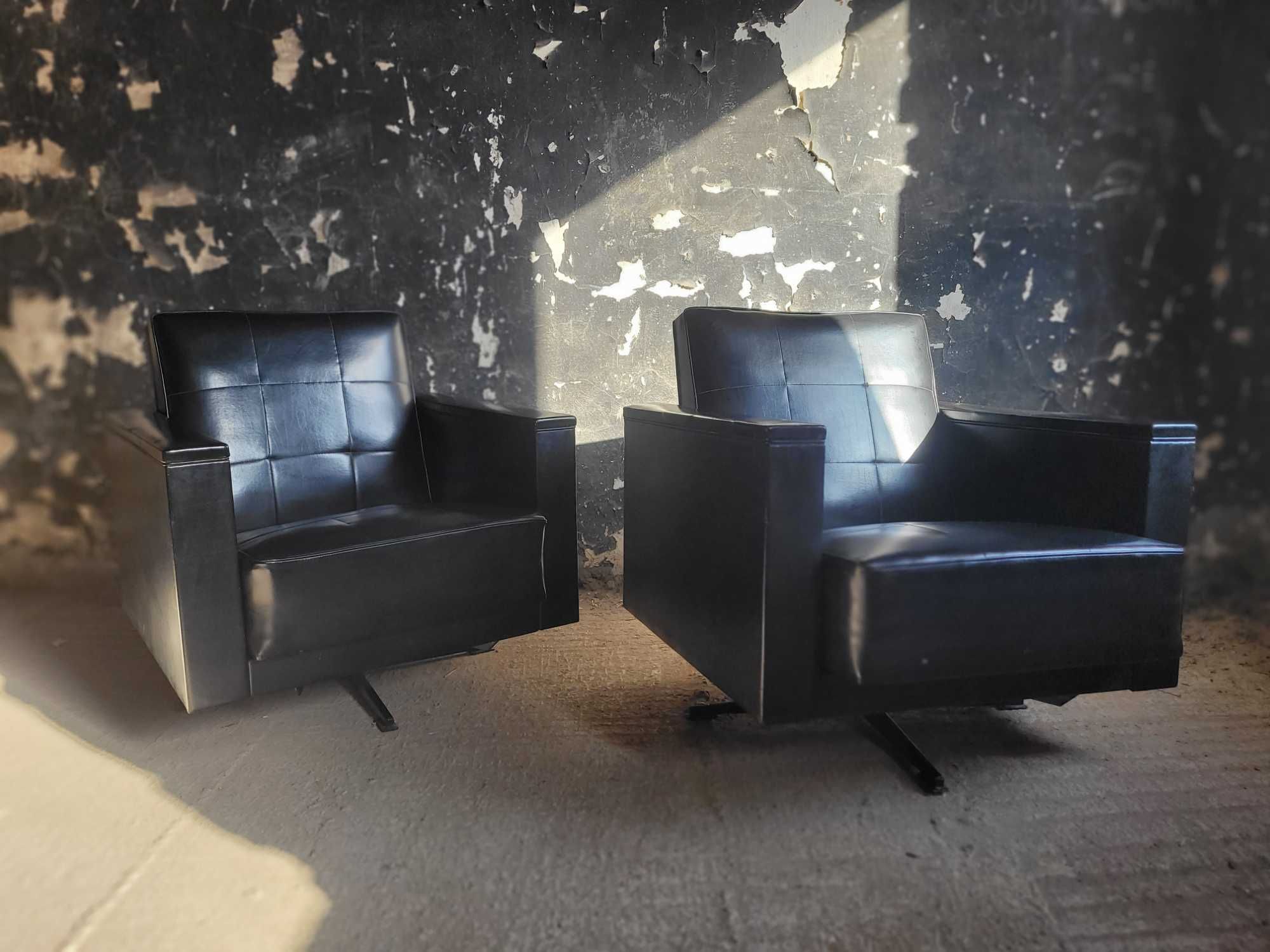 Fotel fotele obrotowe vintage design Czechosłowacja prl