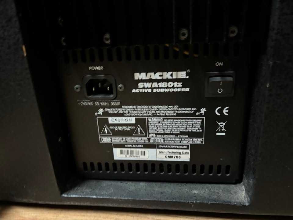 kolumny 2x Mackie SA 1232z ,2x Mackie SWA 1801z