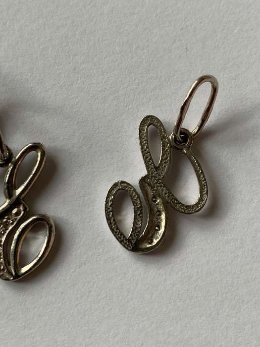 Кулон буква Е серебро