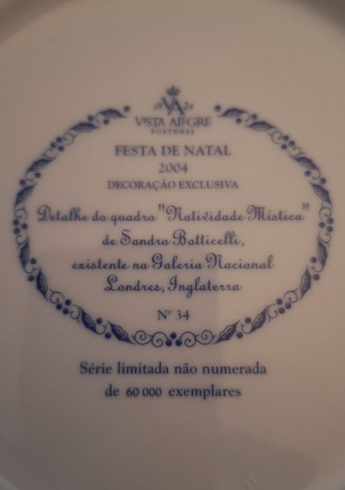 Prato Vista Alegre coleção Natal 2004