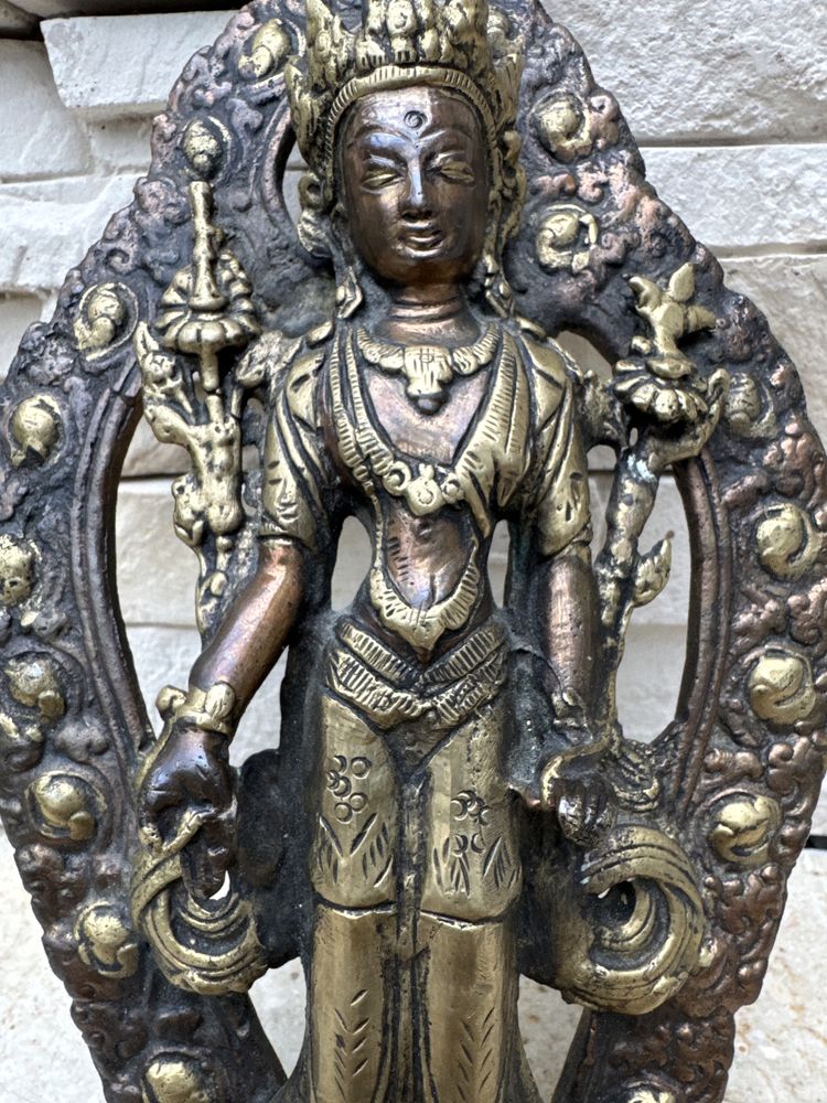 Zielona Tara żeński Budda Shyama-Tara figura z brązu