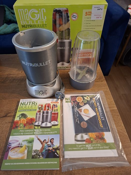 Blender NutriBullet 600W z akcesoriami i instrukcją, używany